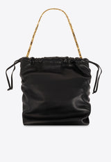 Moschino Logo-Appliqué Leather Bucket Bag Black 2417 A7556 8002-1555