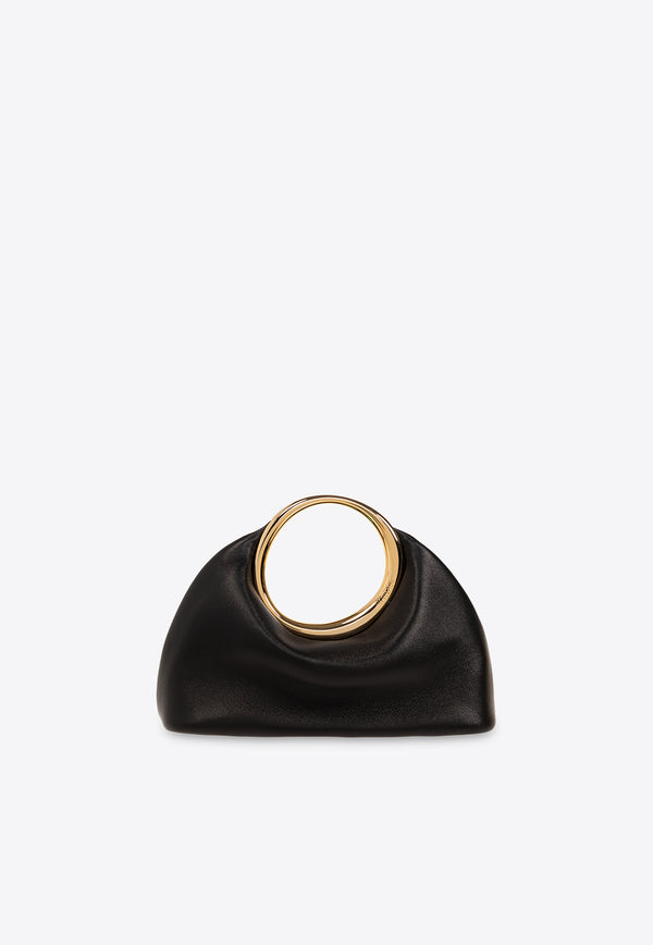 Jacquemus Mini Calino Ring Top Handle Bag in Nappa Leather 241BA395 3171-990 Black