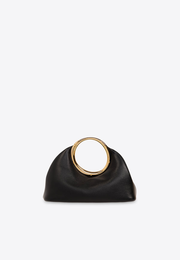 Jacquemus Mini Calino Ring Top Handle Bag in Nappa Leather 241BA395 3171-990 Black