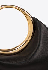 Jacquemus Mini Calino Ring Top Handle Bag in Nappa Leather 241BA395 3171-990 Black