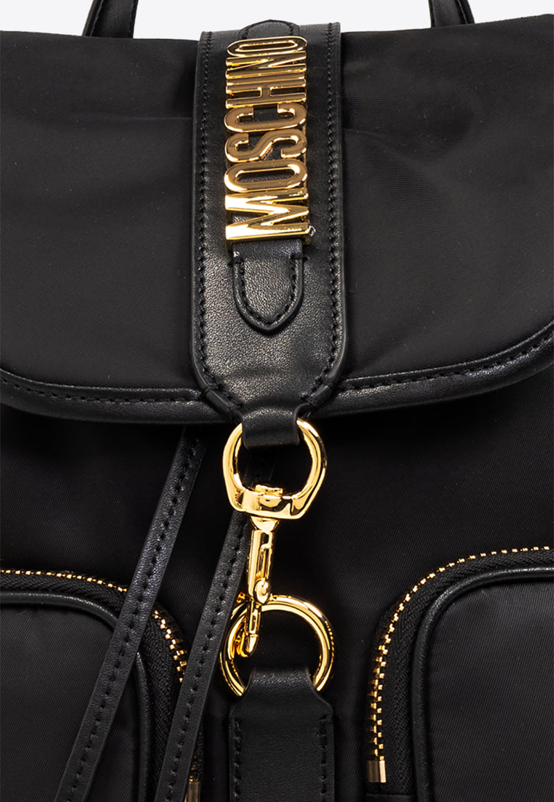 Moschino Logo Lettering Backpack Black 2417 B7603 8202-3555