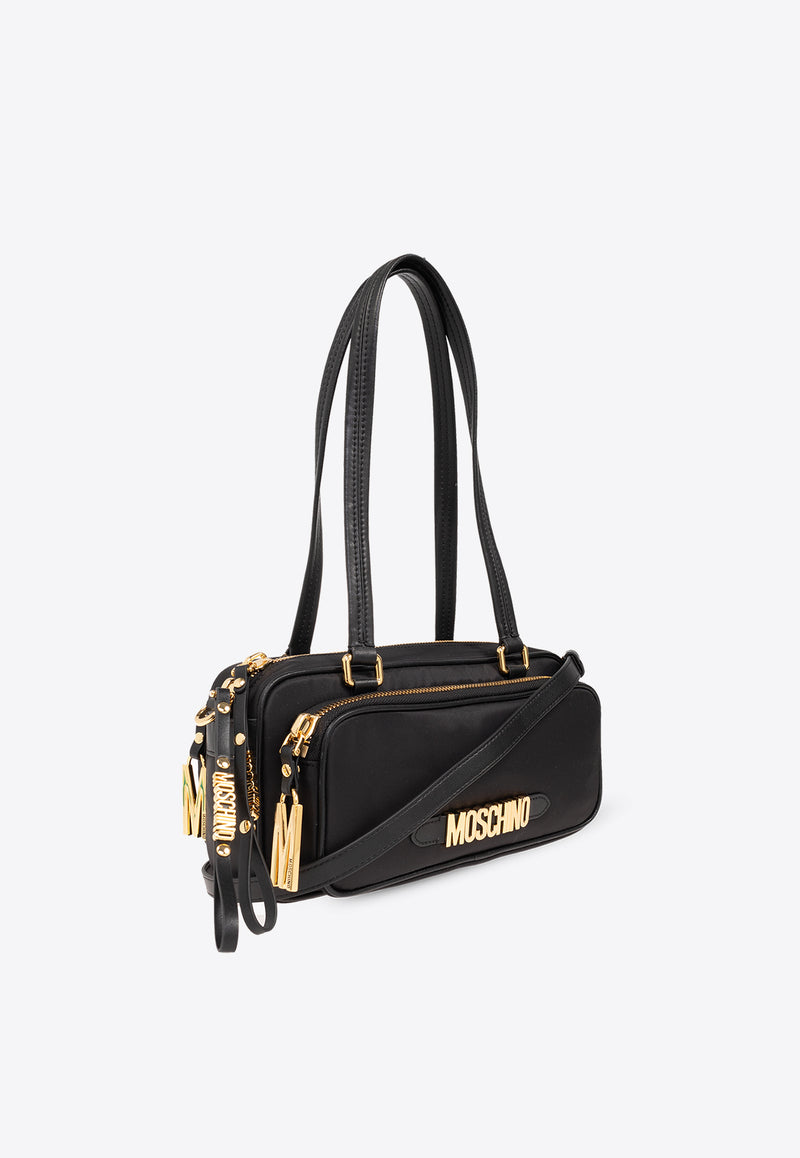 Moschino Logo Plaque Shoulder Bag Black 2417 B7443 8202-3555