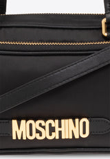 Moschino Logo Plaque Shoulder Bag Black 2417 B7443 8202-3555