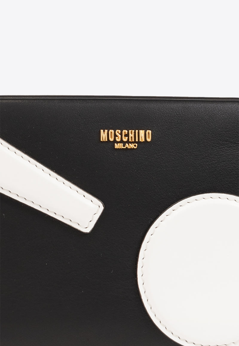 Moschino House Symbols Leather Clutch Black 2412 A8412 8008-7555