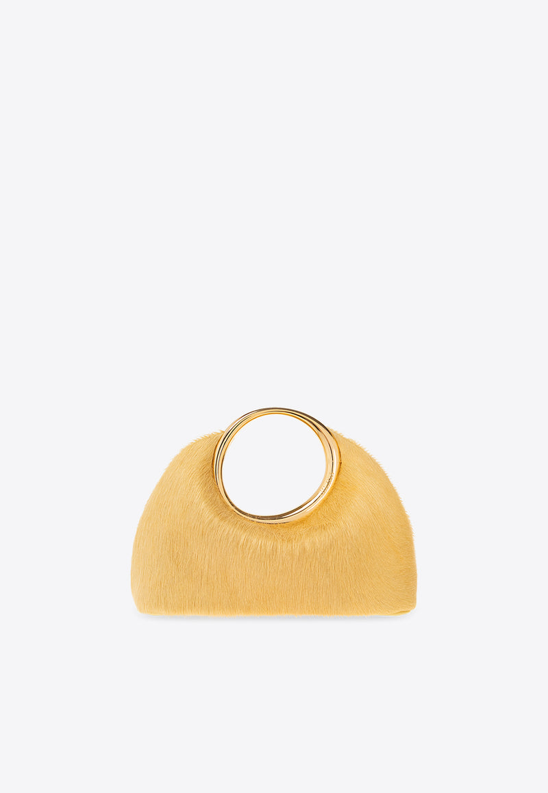 Jacquemus Mini Calino Ring Top Handle Bag in Ponyhair 241BA395 3112-205 Yellow