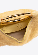 Jacquemus Mini Calino Ring Top Handle Bag in Ponyhair 241BA395 3112-205 Yellow