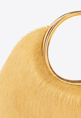 Jacquemus Mini Calino Ring Top Handle Bag in Ponyhair 241BA395 3112-205 Yellow