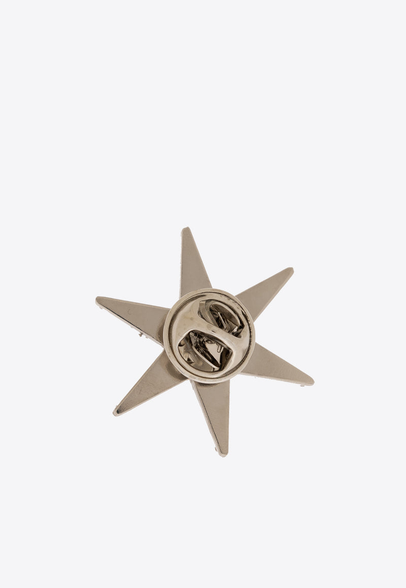 Moschino Star-Shaped Encrusted Pin Silver 24121 A9174 8494-1001