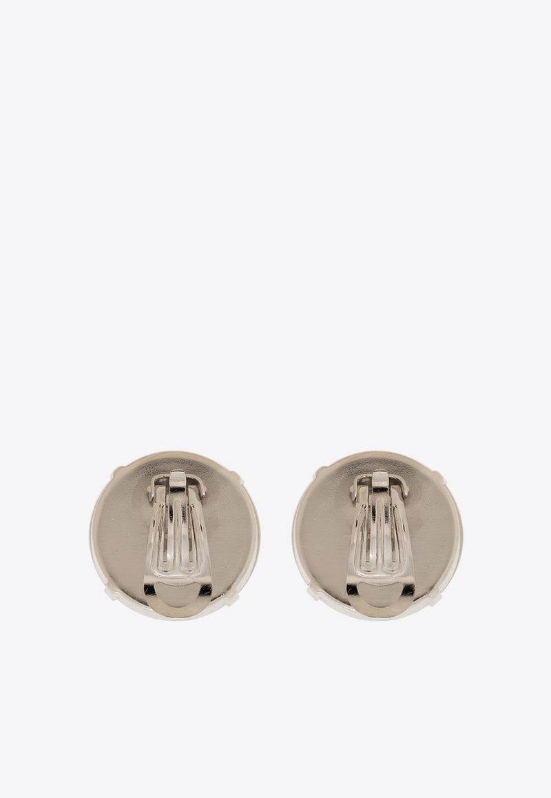 Moschino Pearl Clip-On Earrings Silver 24121 A9199 8499-1001