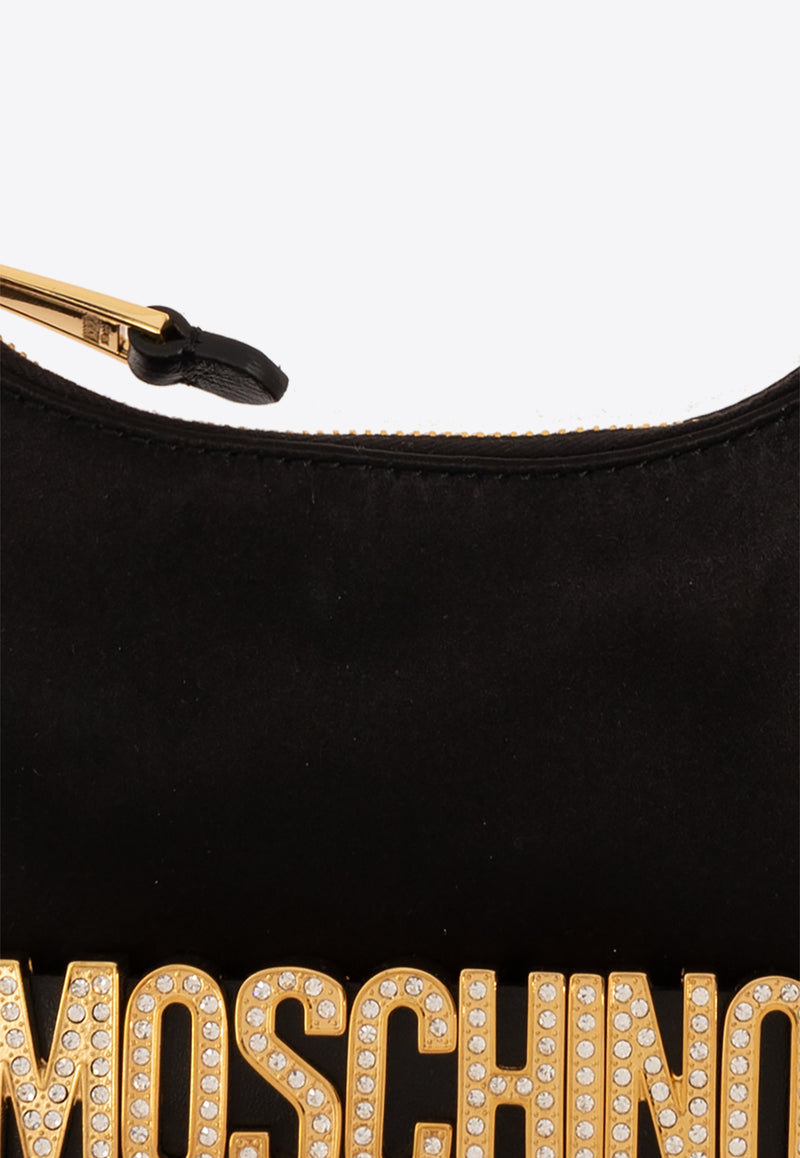 Moschino Logo Lettering Chain Shoulder Bag Black 2417 A7524 8220-6555