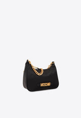 Moschino Logo Plaque Shoulder Bag Black 2417 B7409 8202-1555