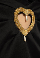Moschino Heart Applique Long Skirt Black 241D A0103 0433-0555
