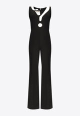 Moschino Question Mark-Patch Sleeveless Jumpsuit Black 241D V0436 0424-1555