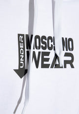 Moschino Logo Print Sleeveless Hooded Sweatshirt White 241V1 A1723 4423-0001