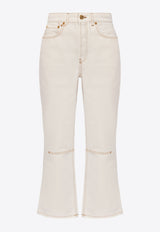 Jacquemus Court Cropped Flared Jeans 241DE035 1514-11C White