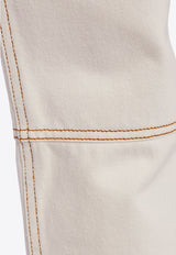 Jacquemus Court Cropped Flared Jeans 241DE035 1514-11C White