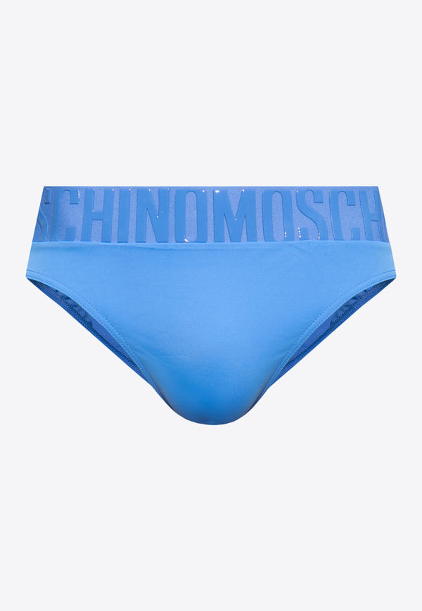 Moschino Logo Waistband Swim Briefs Blue 241V3 A4209 4901-0318