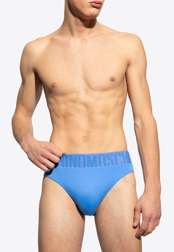 Moschino Logo Waistband Swim Briefs Blue 241V3 A4209 4901-0318