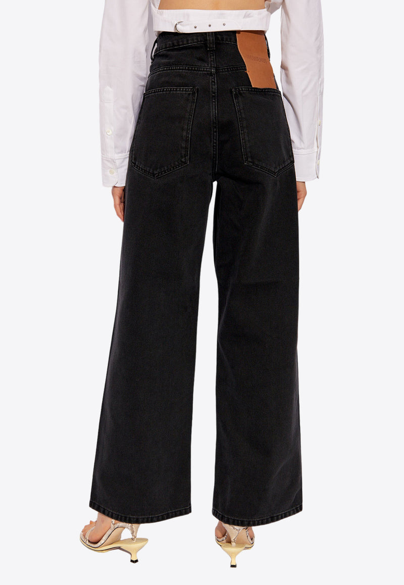 Jacquemus Oversized Wide-Leg Jeans 241DE038 1515-990 Black