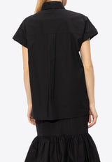 Moschino Appliquéd Short-Sleeved Shirt Black 241E A0207 0531-0555