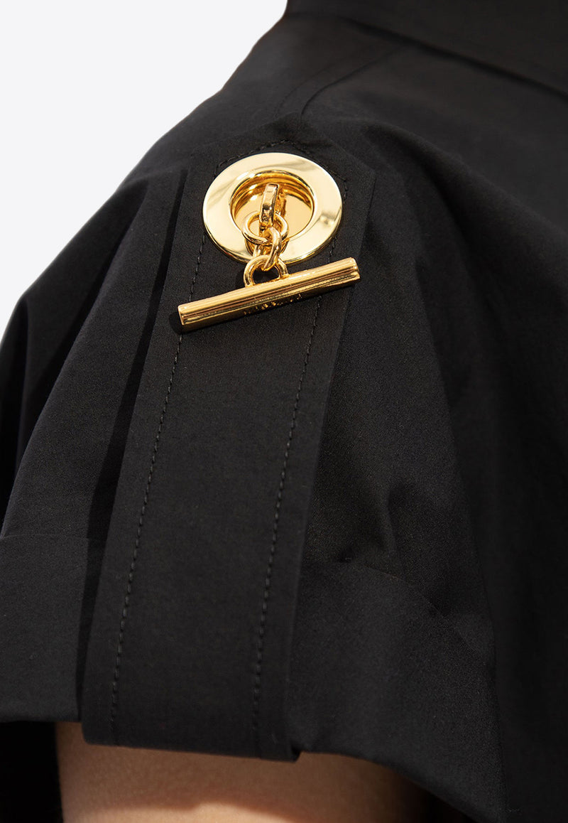 Moschino Appliquéd Short-Sleeved Shirt Black 241E A0207 0531-0555