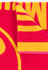 Moschino Logo Jacquard Beach Towel Pink 241V3 A4302 9430-1206