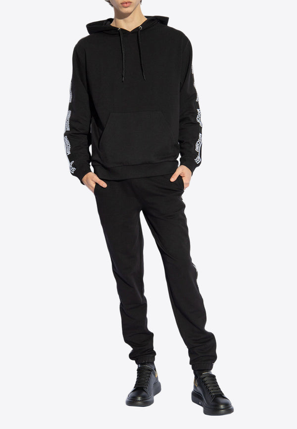 Moschino Logo Tape Hooded Sweatshirt Black 241V1 A1709 4422-0555
