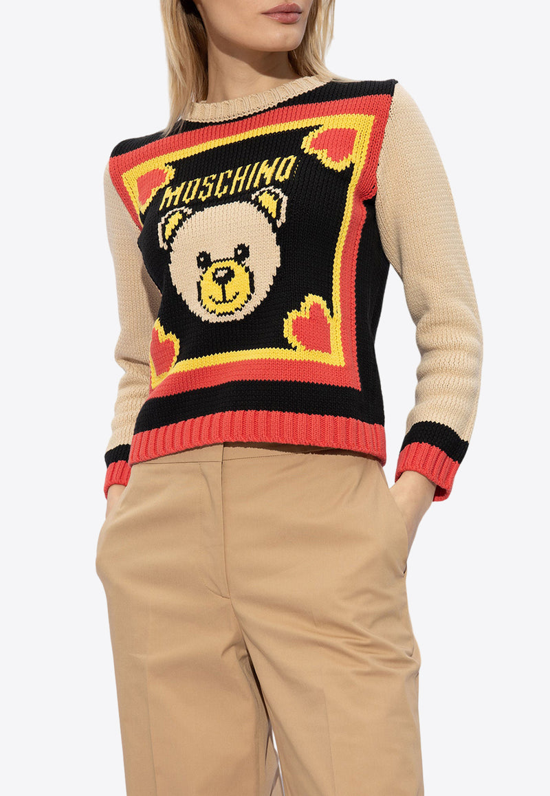 Moschino Intarsia Knit Teddy Bear Sweater Multicolor 241E A0922 0505-2018