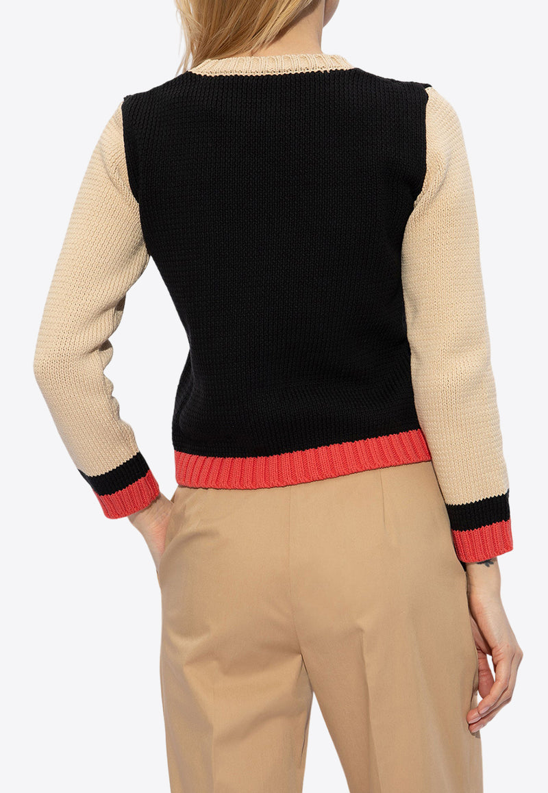 Moschino Intarsia Knit Teddy Bear Sweater Multicolor 241E A0922 0505-2018