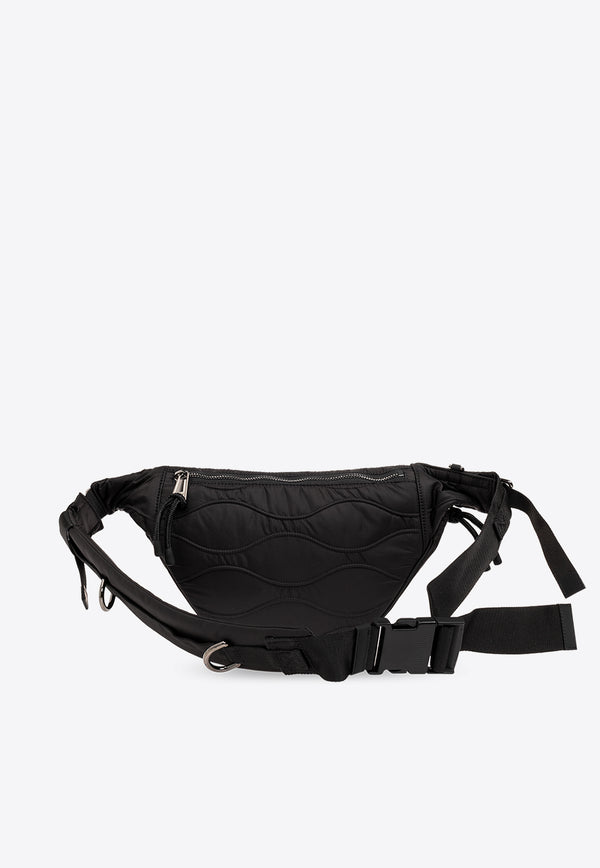 Moschino Italic Logo Patch Belt Bag Black 241Z2 A7714 8227-1555