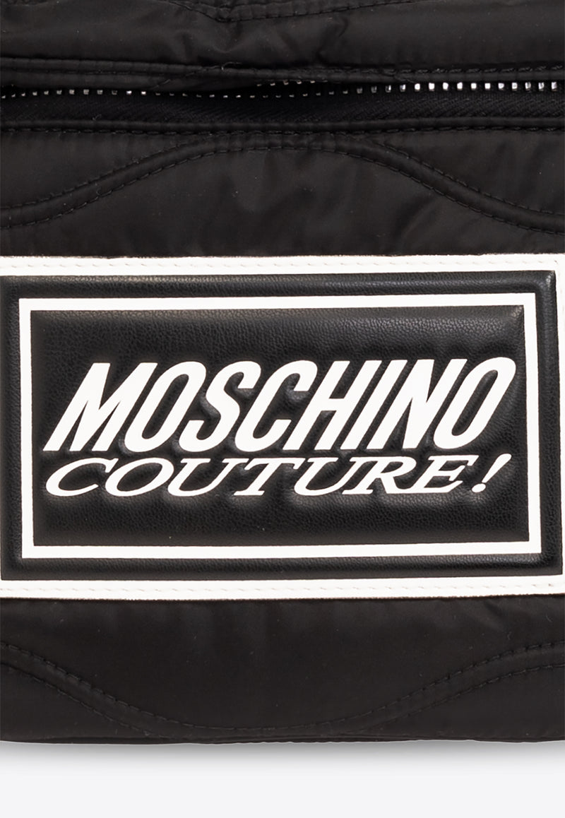 Moschino Italic Logo Patch Belt Bag Black 241Z2 A7714 8227-1555