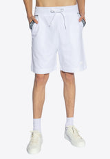 Moschino Logo Embroidered Drawstring Shorts White 241V1 A6818 4422-0001