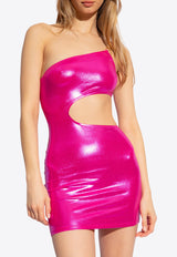 Moschino Lamé Cut-Out Mini Beach Dress Pink 241V2 A2613 9405-0206