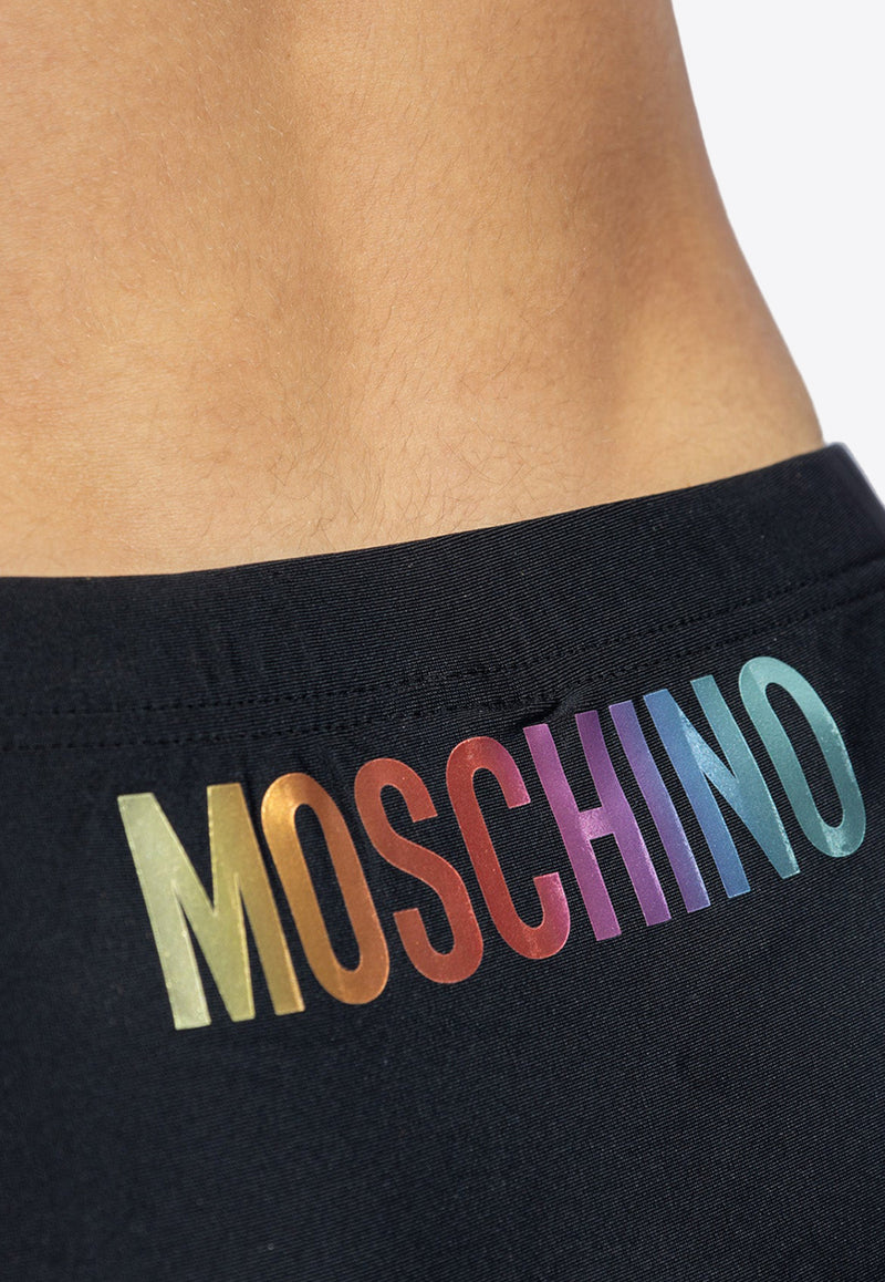 Moschino Logo Print Swimming Briefs Black 241V3 A4212 9428-1555