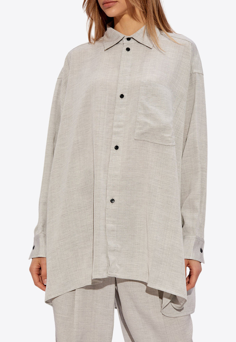 Jacquemus Poche Oversized Long-Sleeved Shirt Gray 241SH067 1545-910
