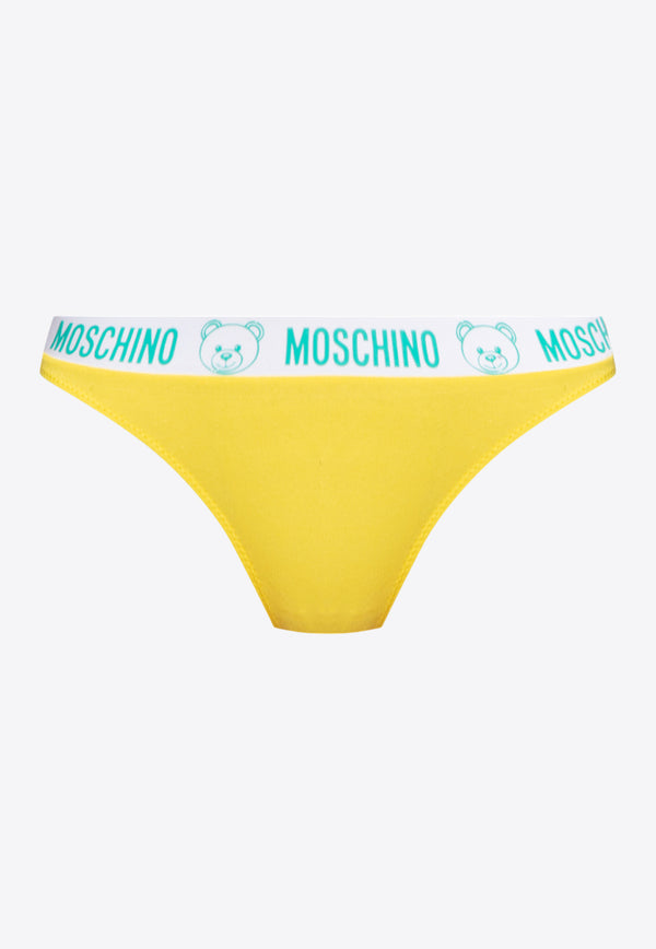 Moschino Logo Waistband Thong Yellow 241V6 A1306 4406-0022