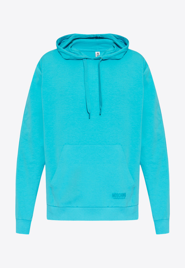 Moschino Logo Embroidered Hooded Sweatshirt Blue 241V1 A1709 4422-0333