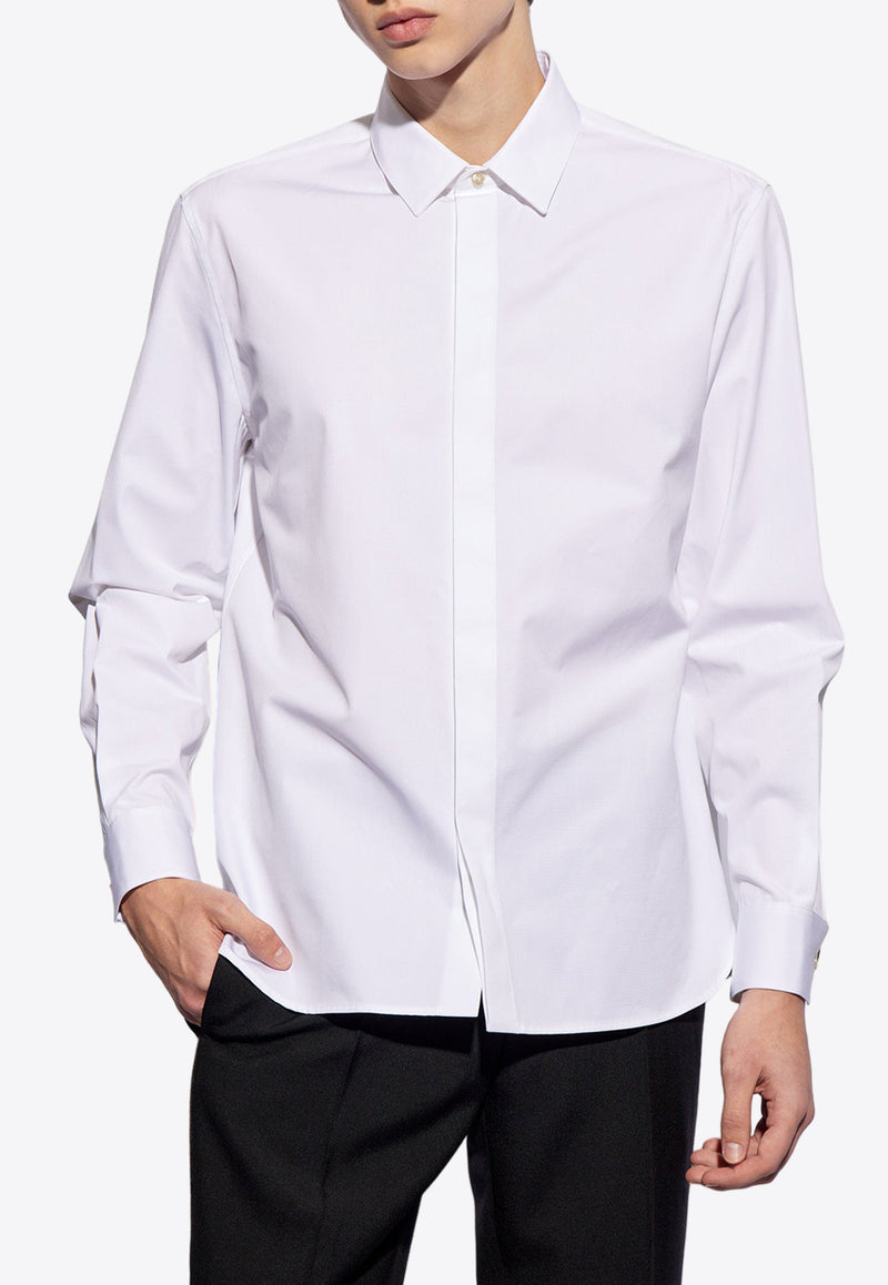 Saint Laurent Yves Collar Long-Sleeved Shirt White 564269 Y1H48-9000