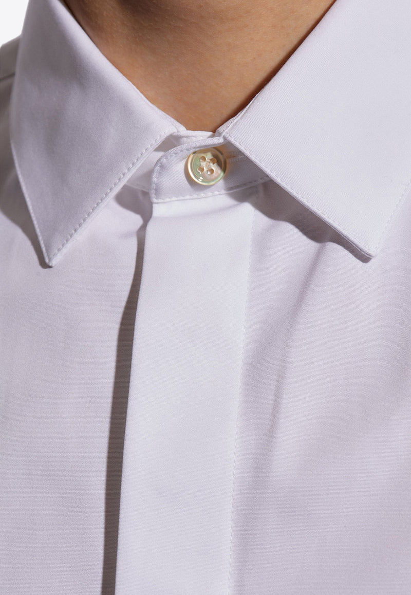 Saint Laurent Yves Collar Long-Sleeved Shirt White 564269 Y1H48-9000