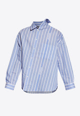 Jacquemus Cuadro Asymmetrical Striped Shirt Blue 245SH080 1566-3EV