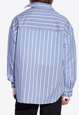 Jacquemus Cuadro Asymmetrical Striped Shirt Blue 245SH080 1566-3EV