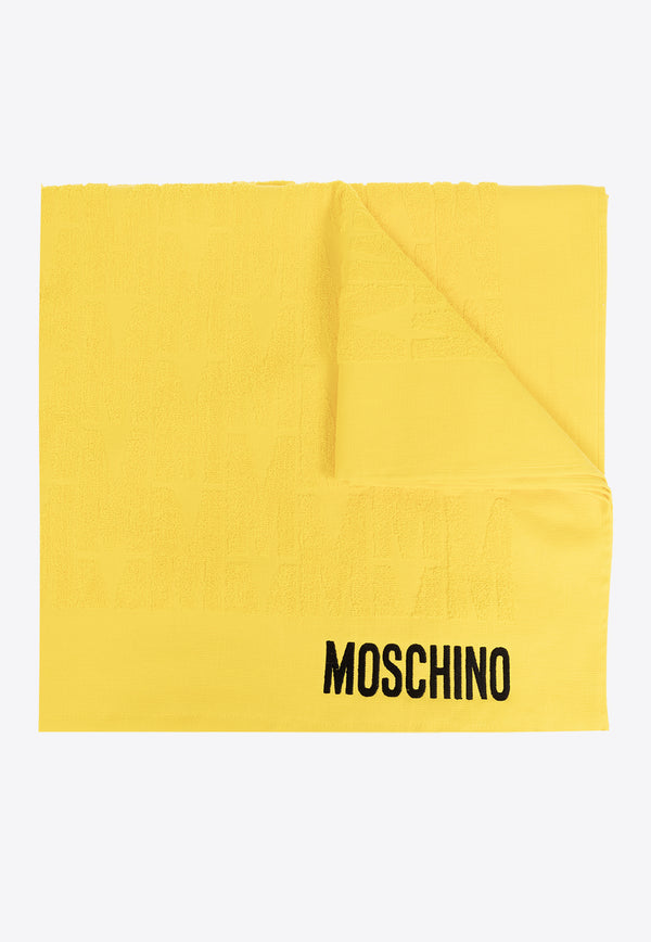 Moschino Embroidered Logo Beach Towel Yellow 241V3 A4306 9429-1028