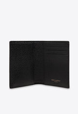 Saint Laurent Tiny Cassandre Leather Cardholder Black 668736 AAC68-1000