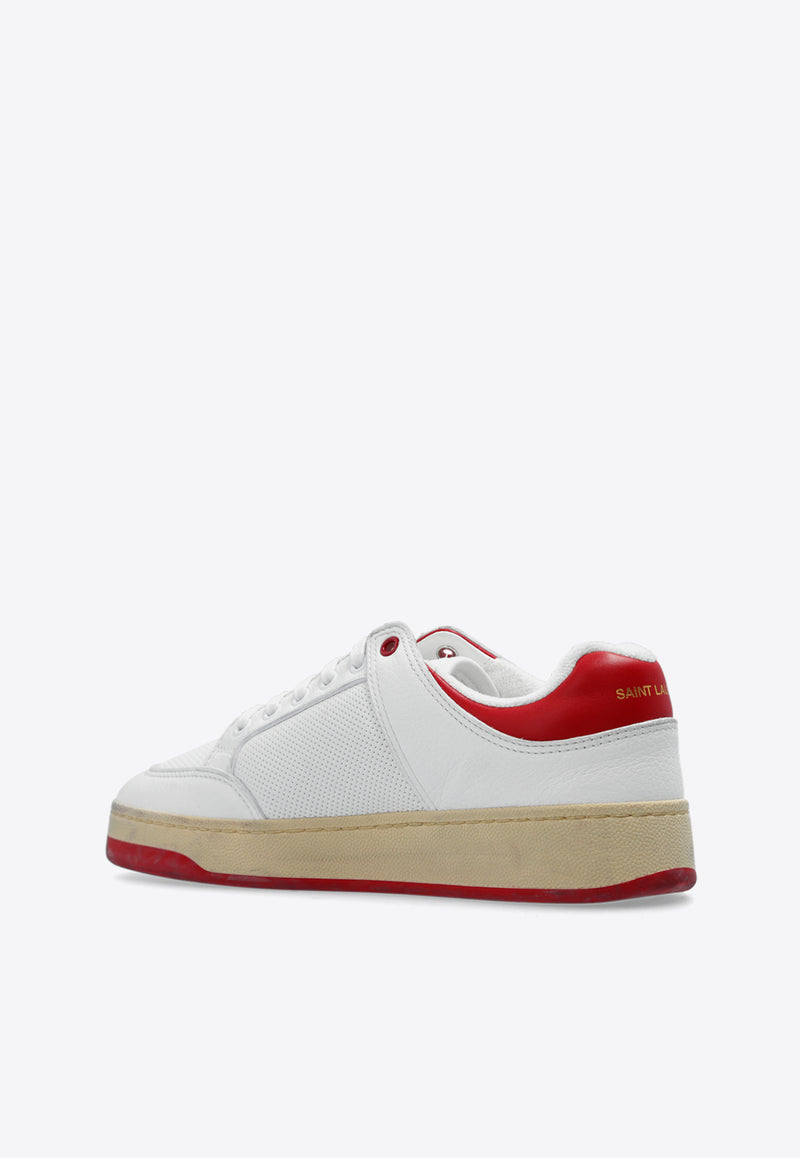 Saint Laurent SL/61 Grained Leather Sneakers White 713602 2W4AA-9226