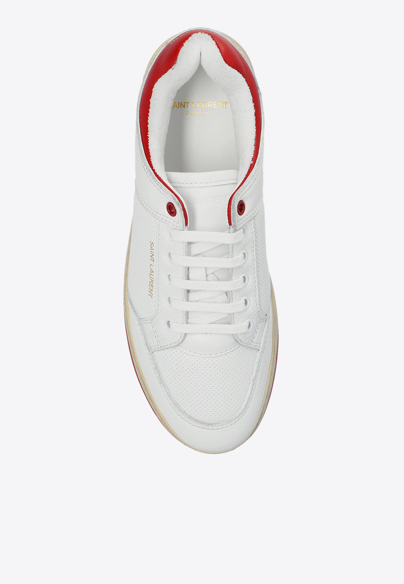 Saint Laurent SL/61 Grained Leather Sneakers White 713602 2W4AA-9226