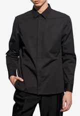 Saint Laurent Yves Collar Long-Sleeved Shirt Black 564269 Y1H48-1000