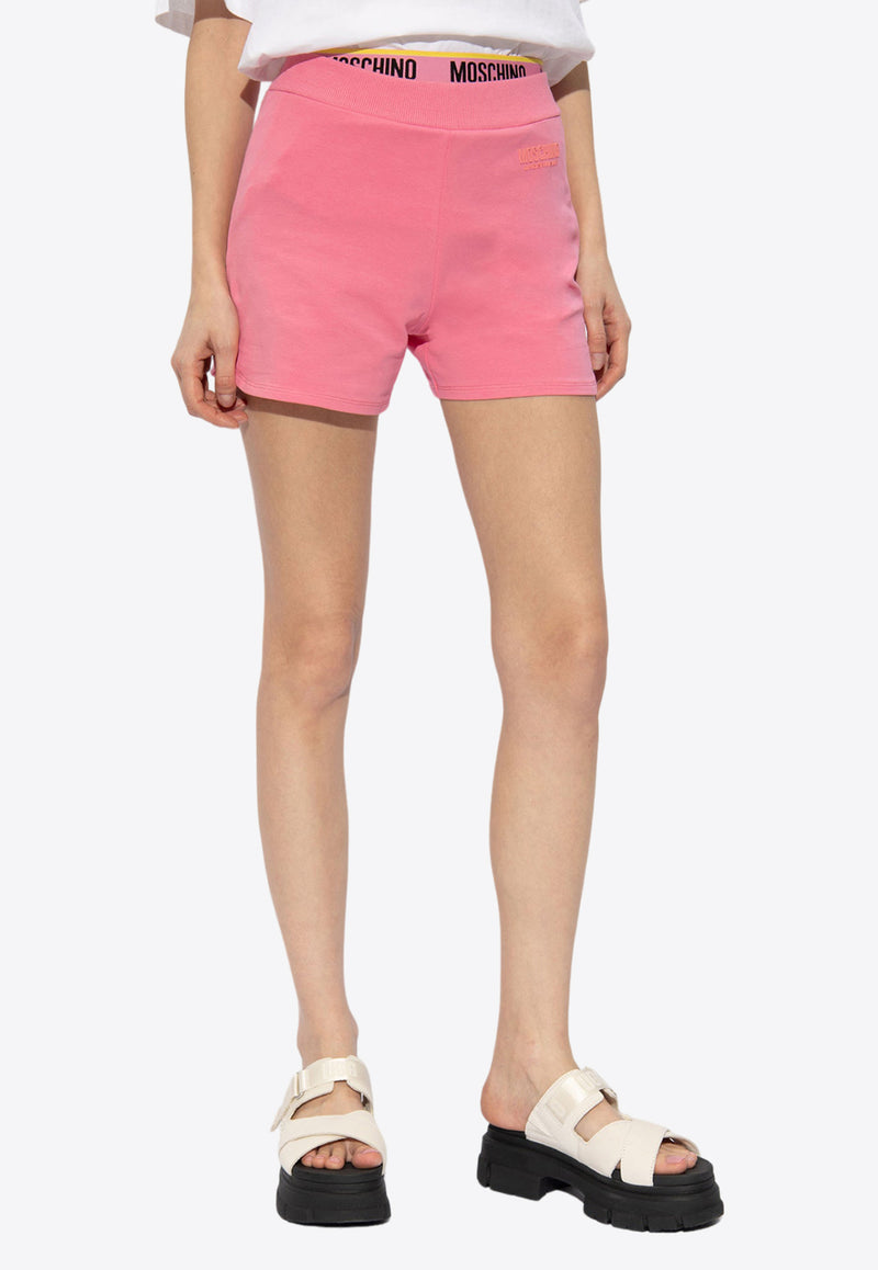 Moschino Logo Waistband Mini Shorts Pink 241V6 A6802 4422-0245
