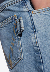 Bottega Veneta Washed Wide-Leg Jeans Blue 740397 V42W0-4715