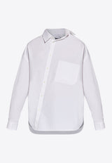 Jacquemus Cuadro Asymmetrical Long-Sleeved Shirt White 245SH080 1520-100