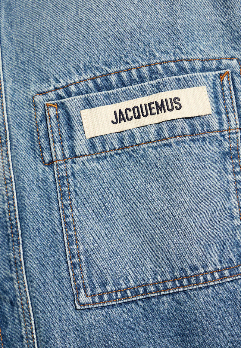 Jacquemus Logo Patch Denim Shirt Blue 245DE033 1521-33C